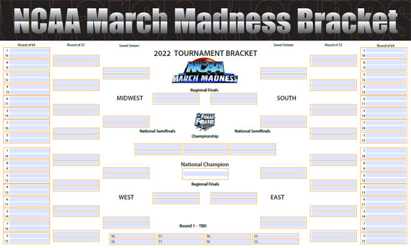 Easy to Edit and Print 2021/2022 Printable Sports Brackets in PDF format.
